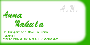 anna makula business card
